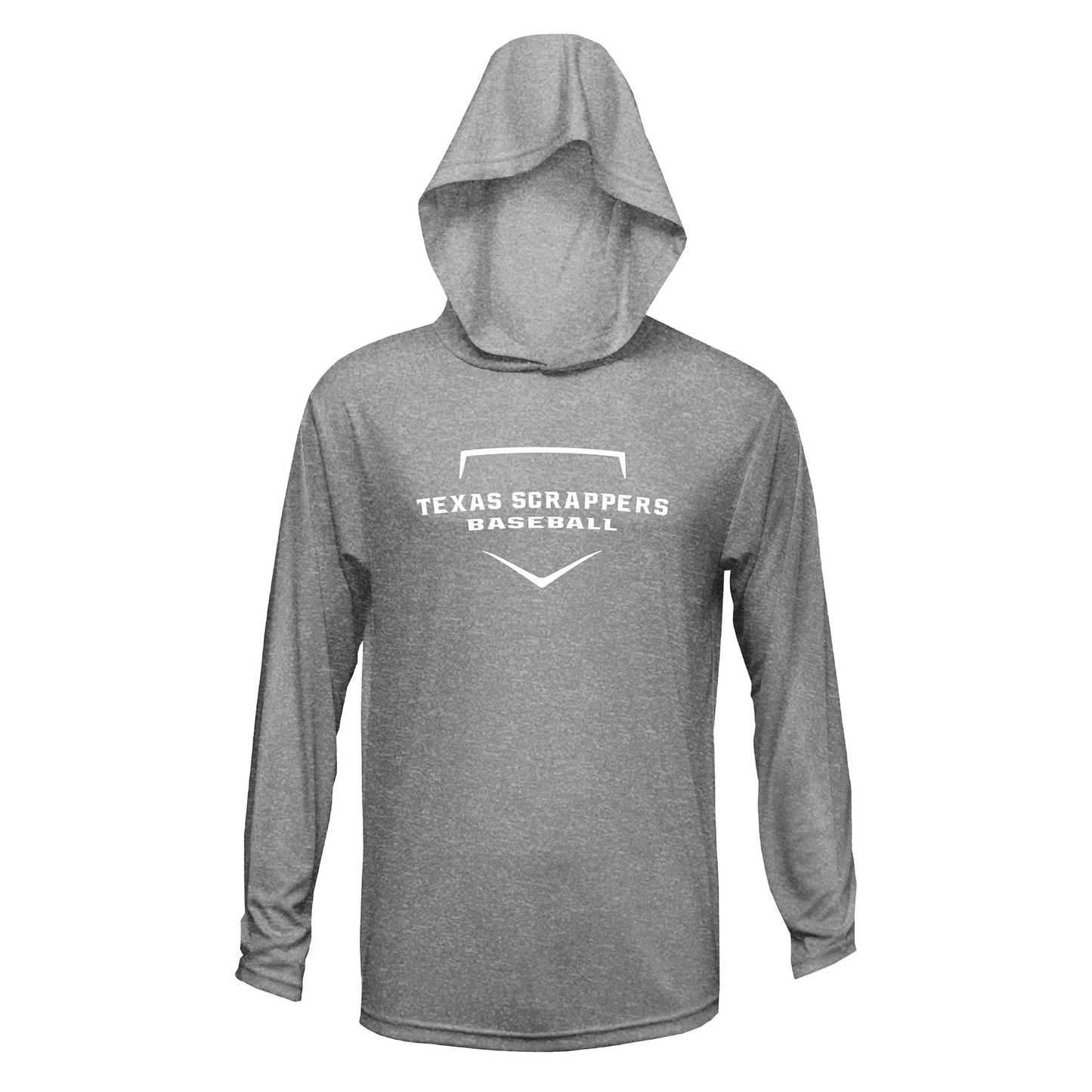 Adult Xtreme-Tek Grey Long Sleeve Hood W/ White Logo