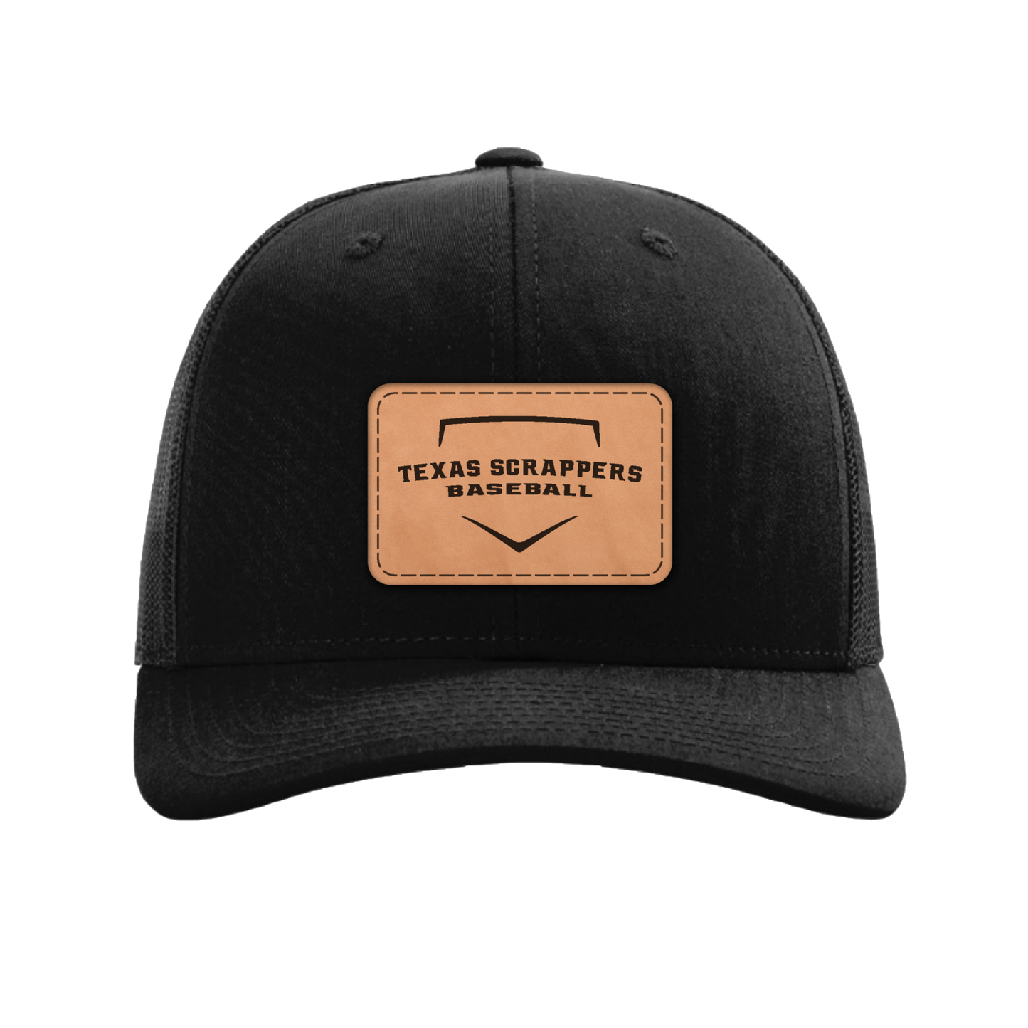 TSB Black Leather Patch Cap