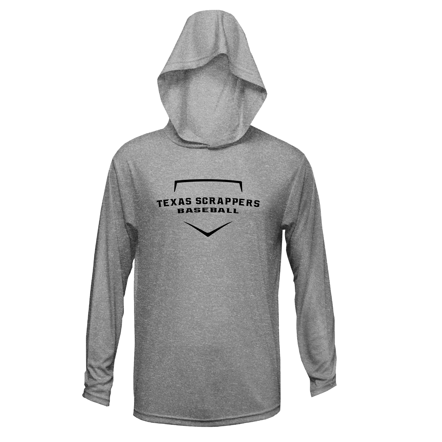 Adult Xtreme-Tek Grey Long Sleeve Hood W/ Black Logo