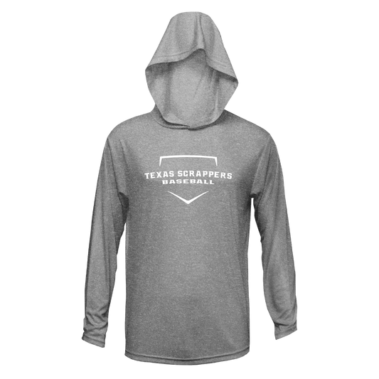 Youth Xtreme-Tek Grey Long Sleeve Hood W/ White Logo