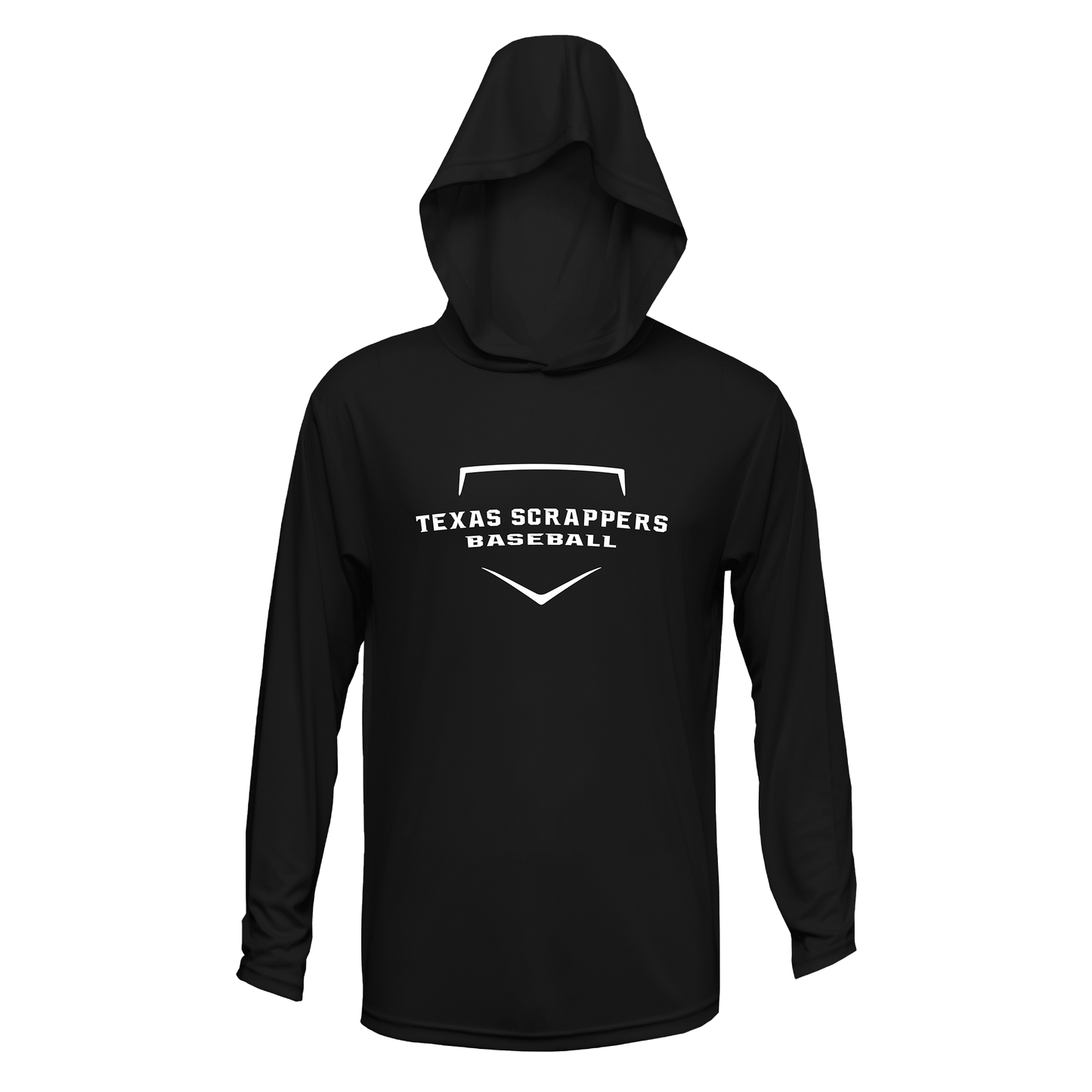 Youth Xtreme-Tek Black Long Sleeve Hoodie W/ White Logo
