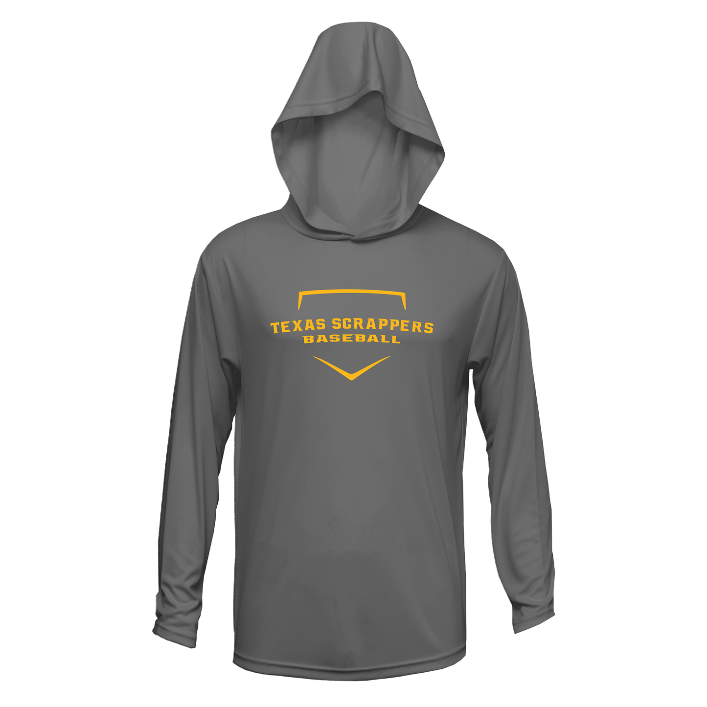 Adult Xtreme-Tek Grey Long Sleeve Hoodie W/ Gold Logo