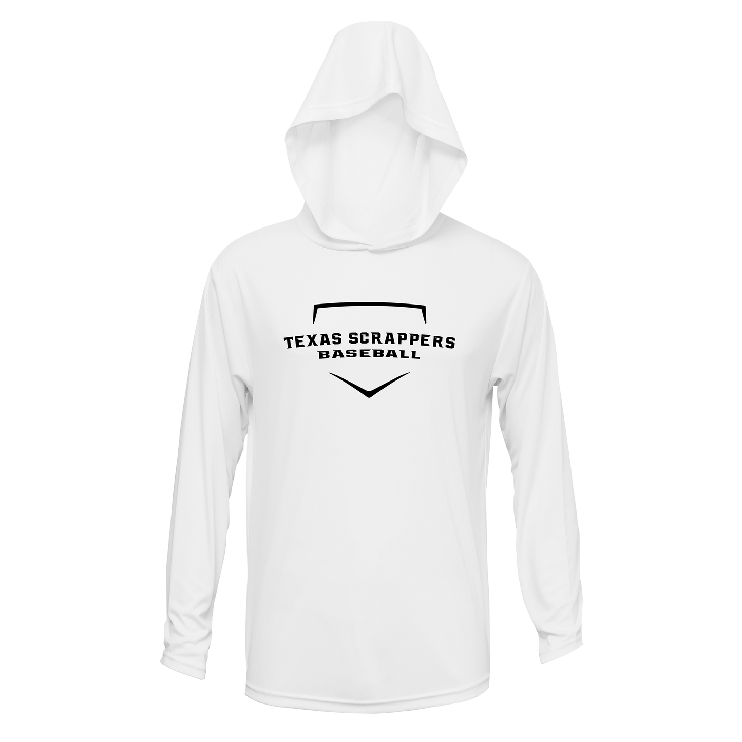 Youth Xtreme-Tek White Long Sleeve Hoodie W/ Black Logo