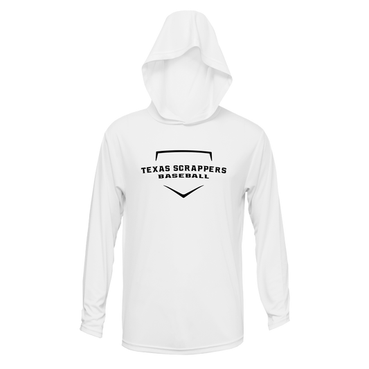 Youth Xtreme-Tek White Long Sleeve Hoodie W/ Black Logo